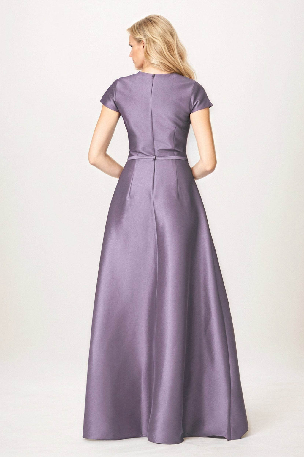 Elegant A-Line Maxi Satin Formal Gown Mother of the Bride Dress