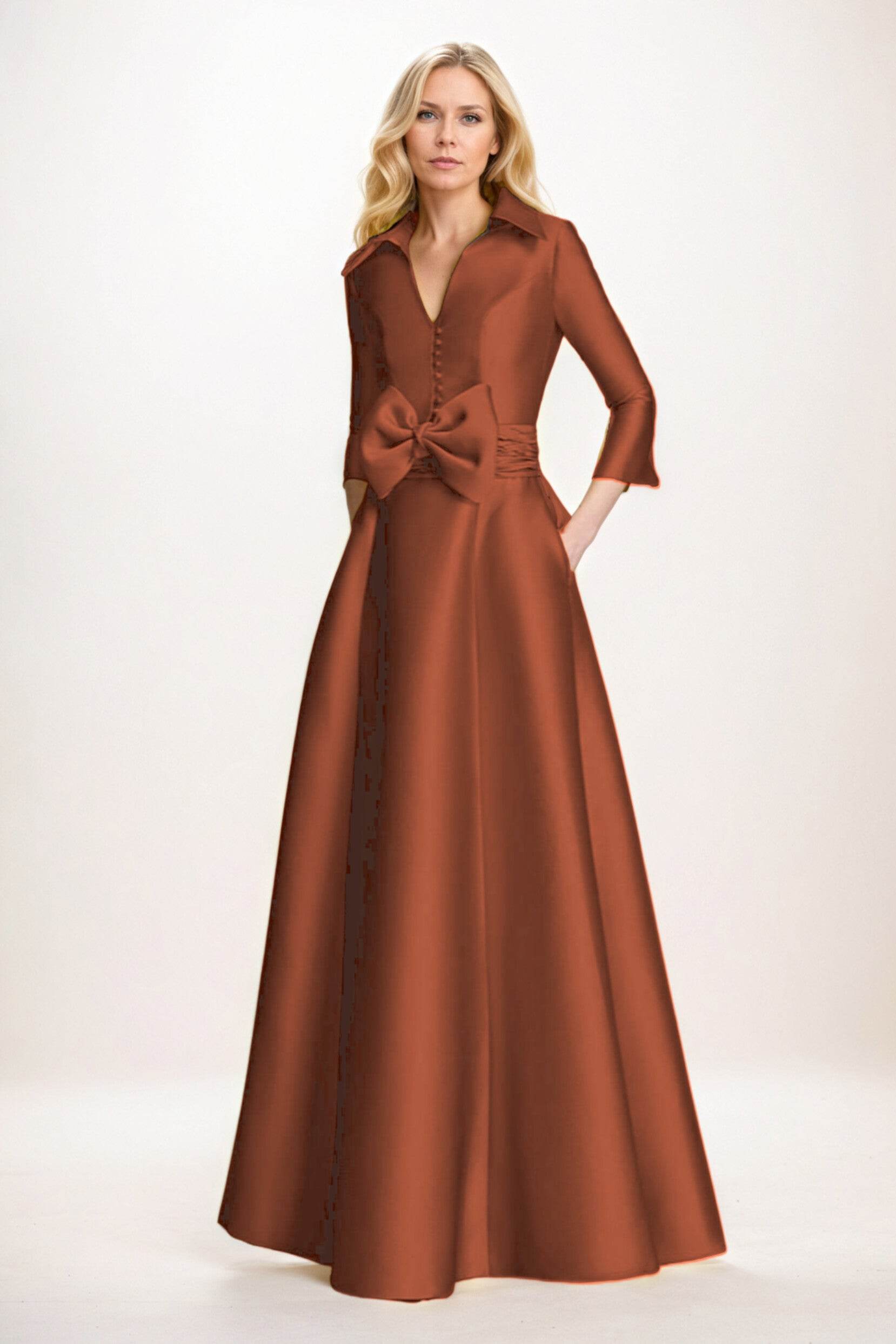 Elegant A Line Maxi Mikado Mother of the Bride Dress