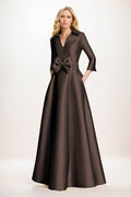 Elegant A Line Maxi Mikado Mother of the Bride Dress