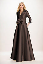 Elegant A Line Maxi Mikado Mother of the Bride Dress
