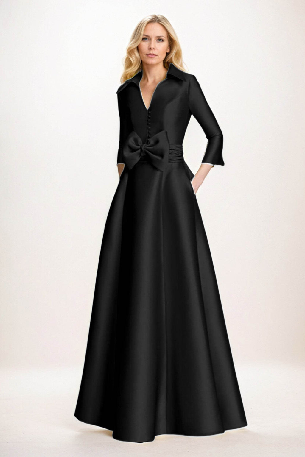 Elegant A Line Maxi Mikado Mother of the Bride Dress