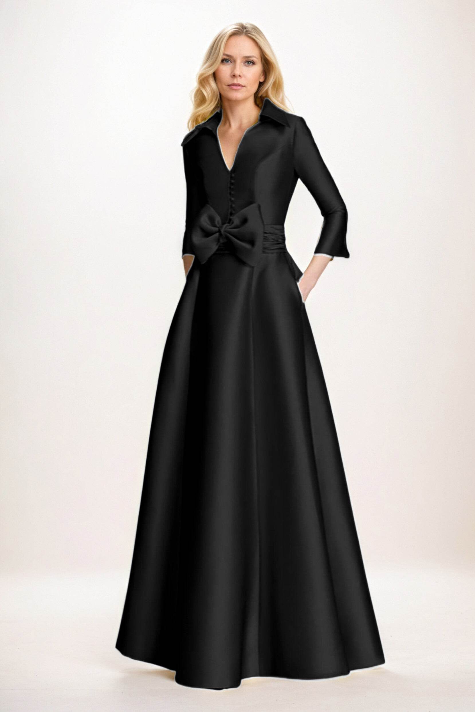 Elegant A Line Maxi Mikado Mother of the Bride Dress