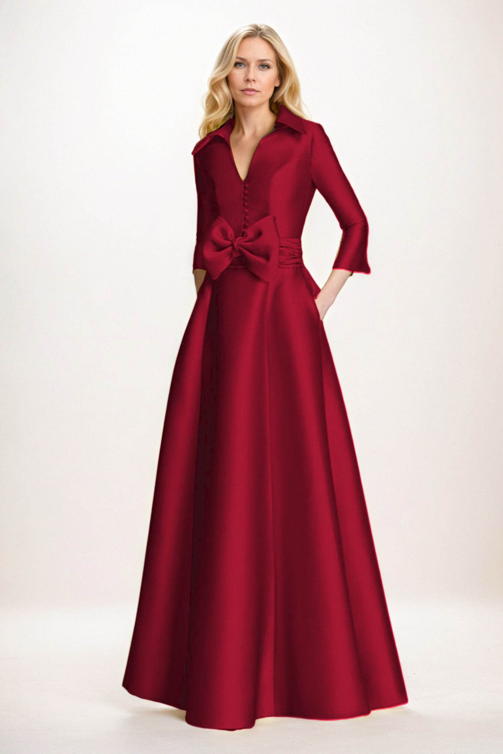 Elegant A Line Maxi Mikado Mother of the Bride Dress
