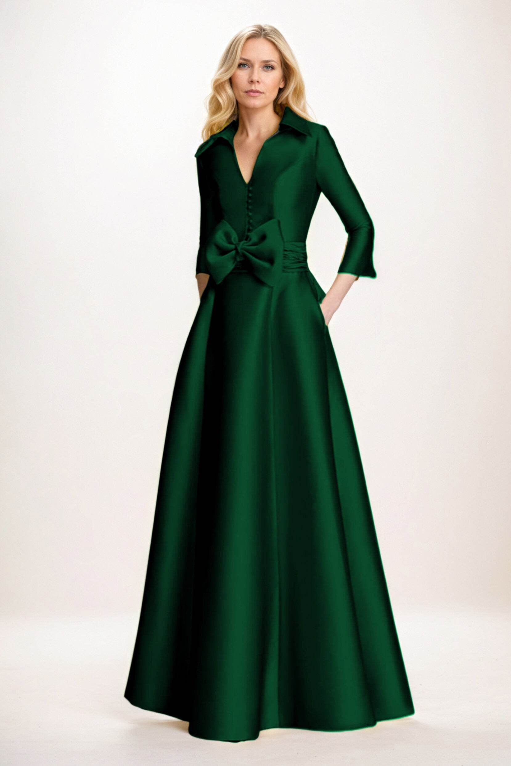 Elegant A Line Maxi Mikado Mother of the Bride Dress