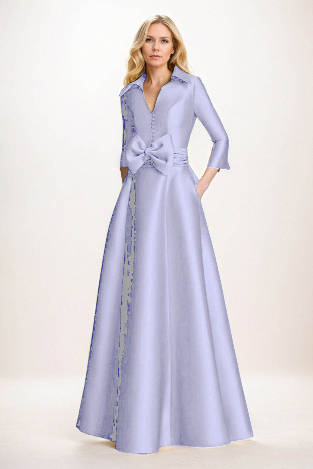 Elegant A Line Maxi Mikado Mother of the Bride Dress
