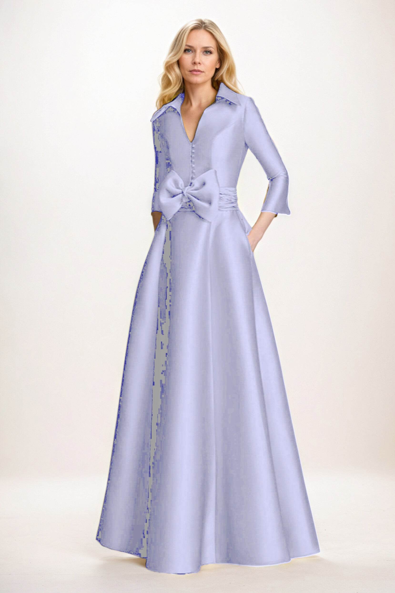 Elegant A Line Maxi Mikado Mother of the Bride Dress