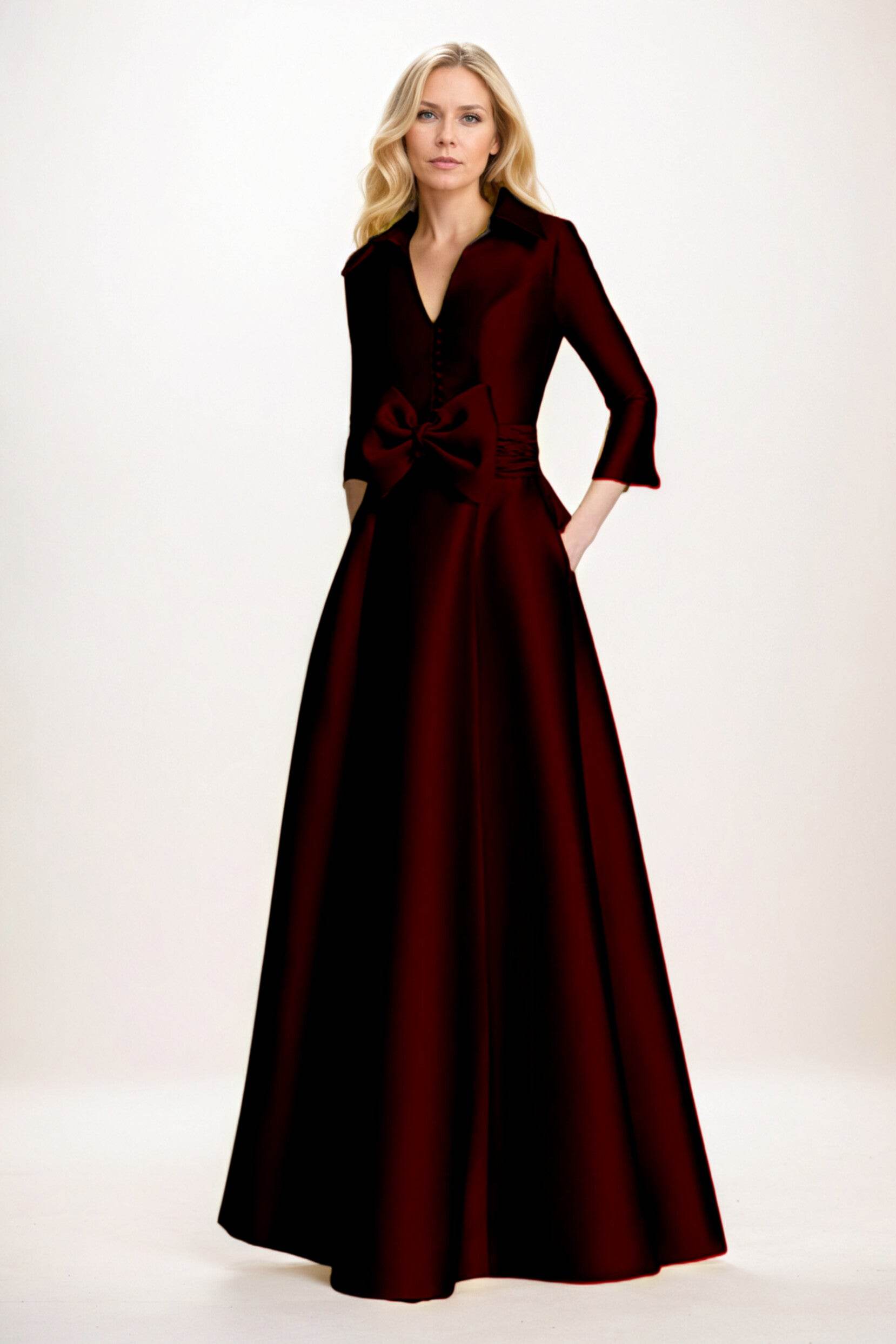 Elegant A Line Maxi Mikado Mother of the Bride Dress