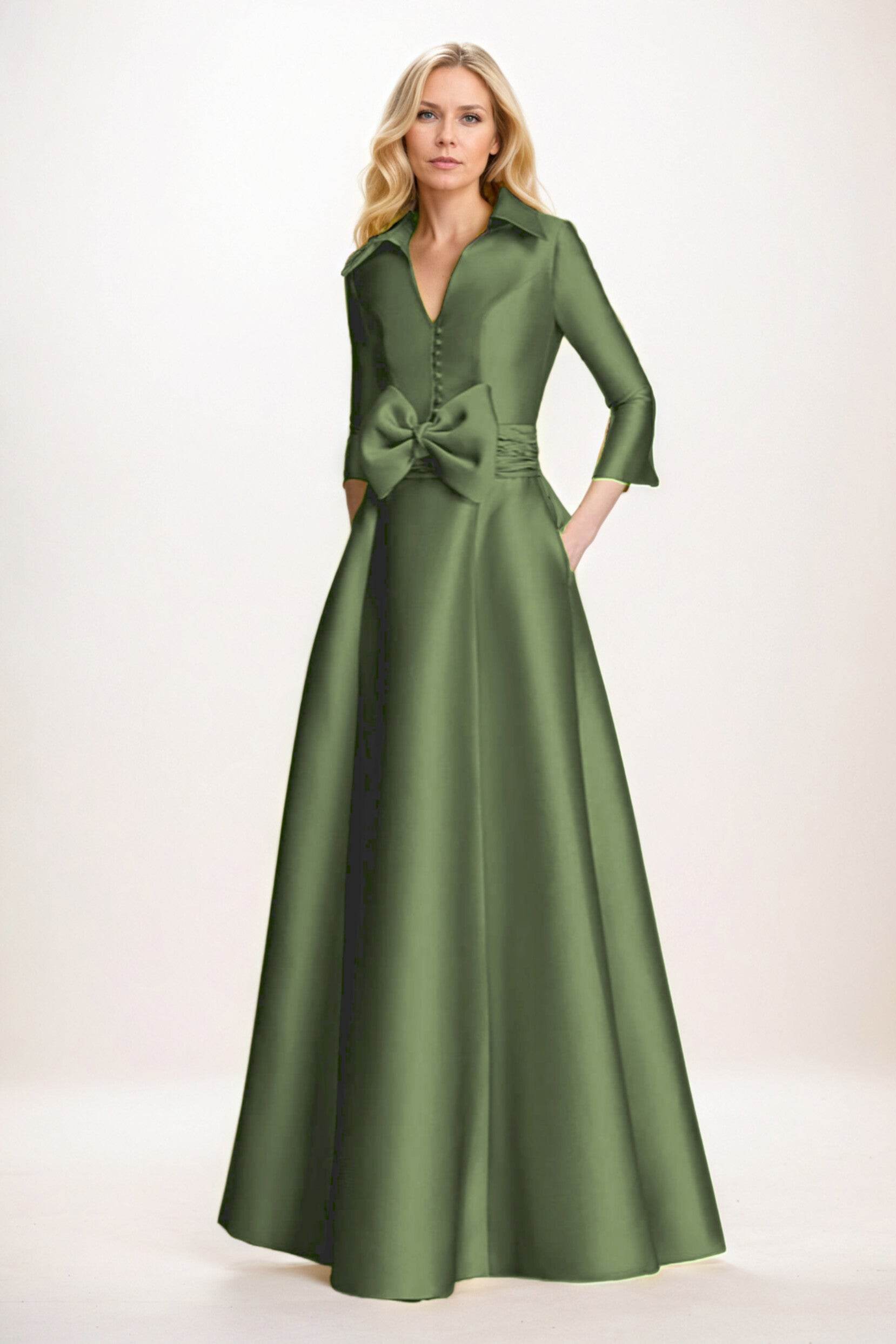 Elegant A Line Maxi Mikado Mother of the Bride Dress
