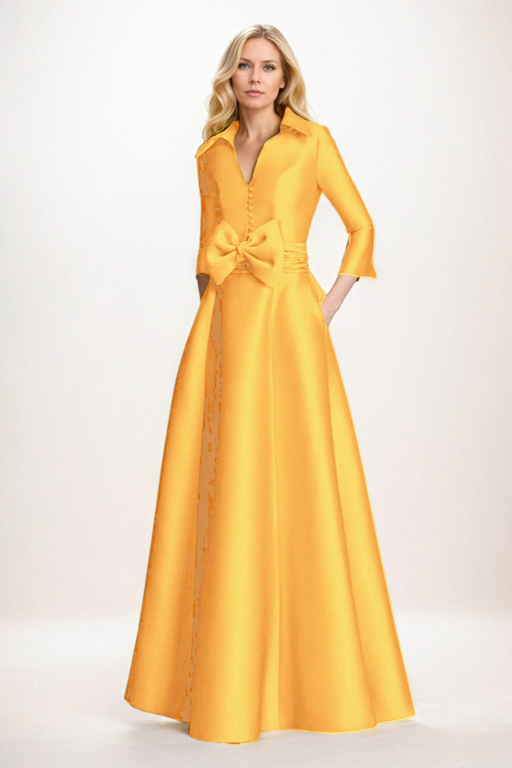 Elegant A Line Maxi Mikado Mother of the Bride Dress