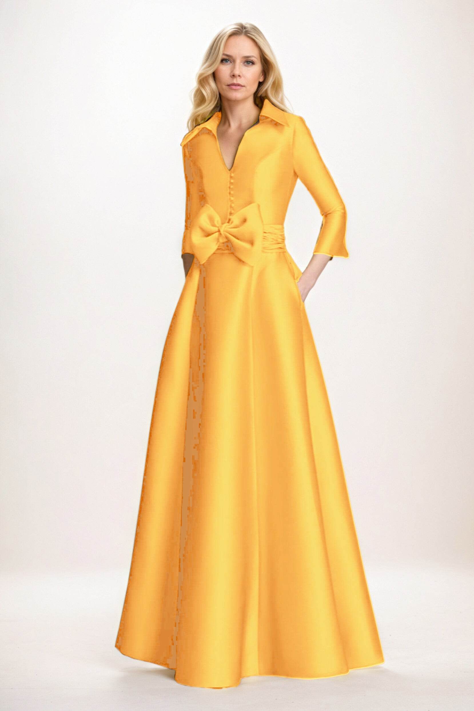 Elegant A Line Maxi Mikado Mother of the Bride Dress