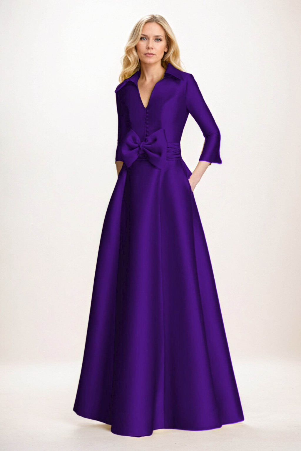 Elegant A Line Maxi Mikado Mother of the Bride Dress
