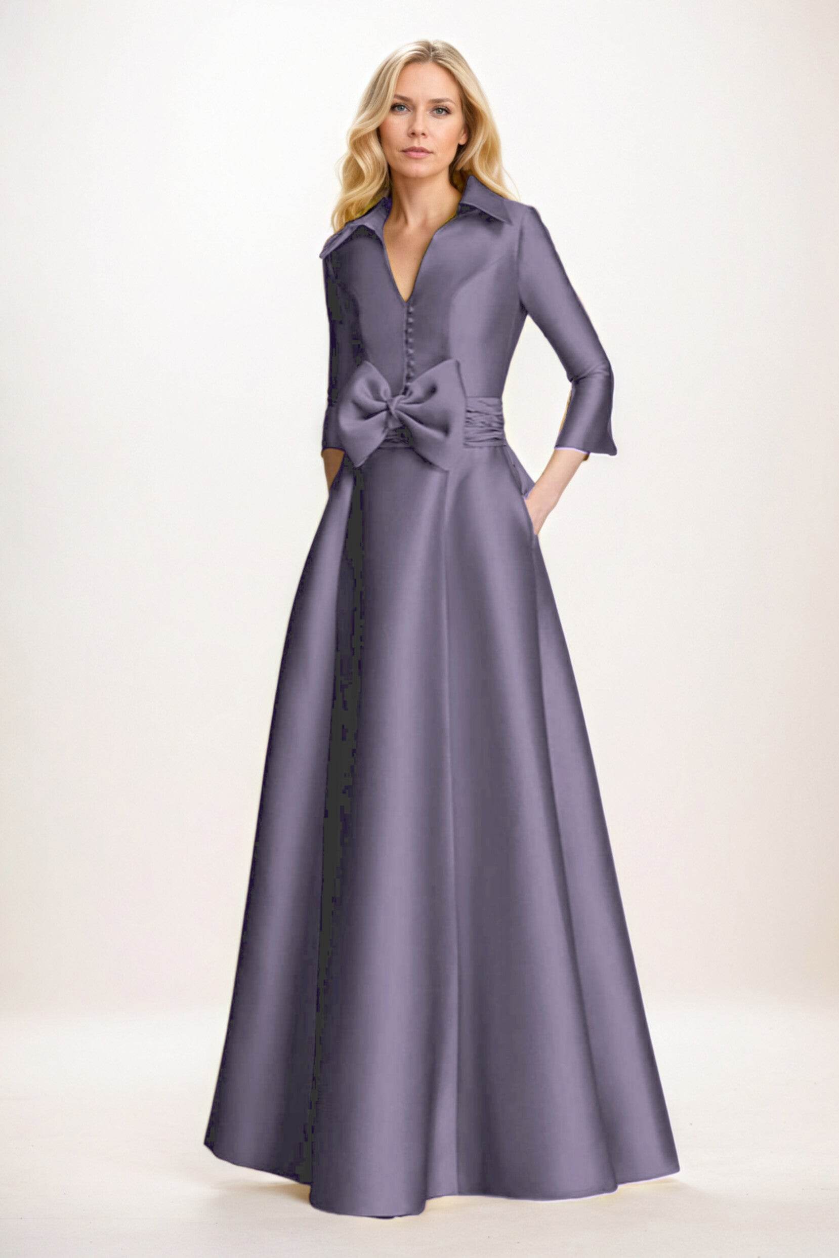 Elegant A Line Maxi Mikado Mother of the Bride Dress