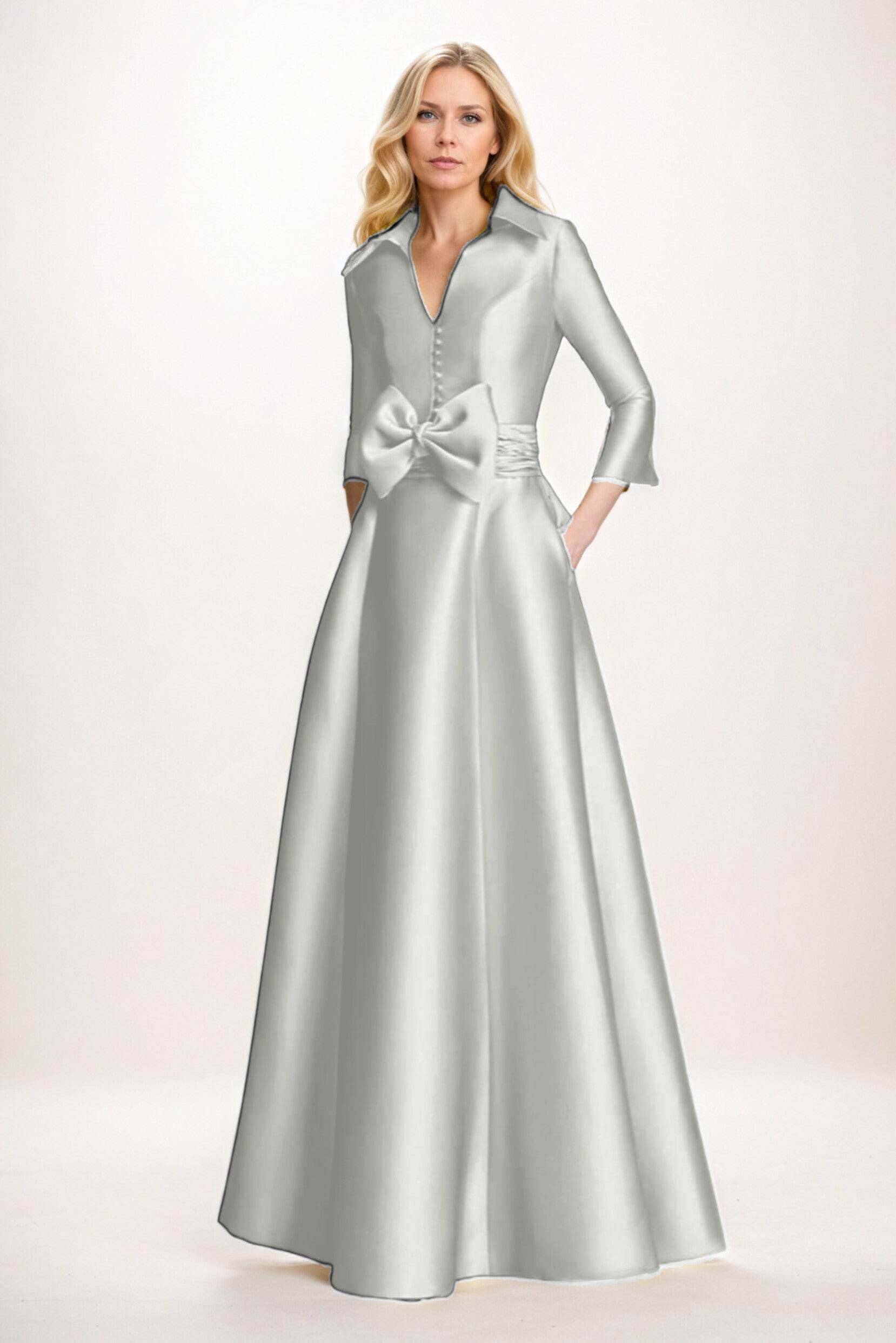 Elegant A Line Maxi Mikado Mother of the Bride Dress