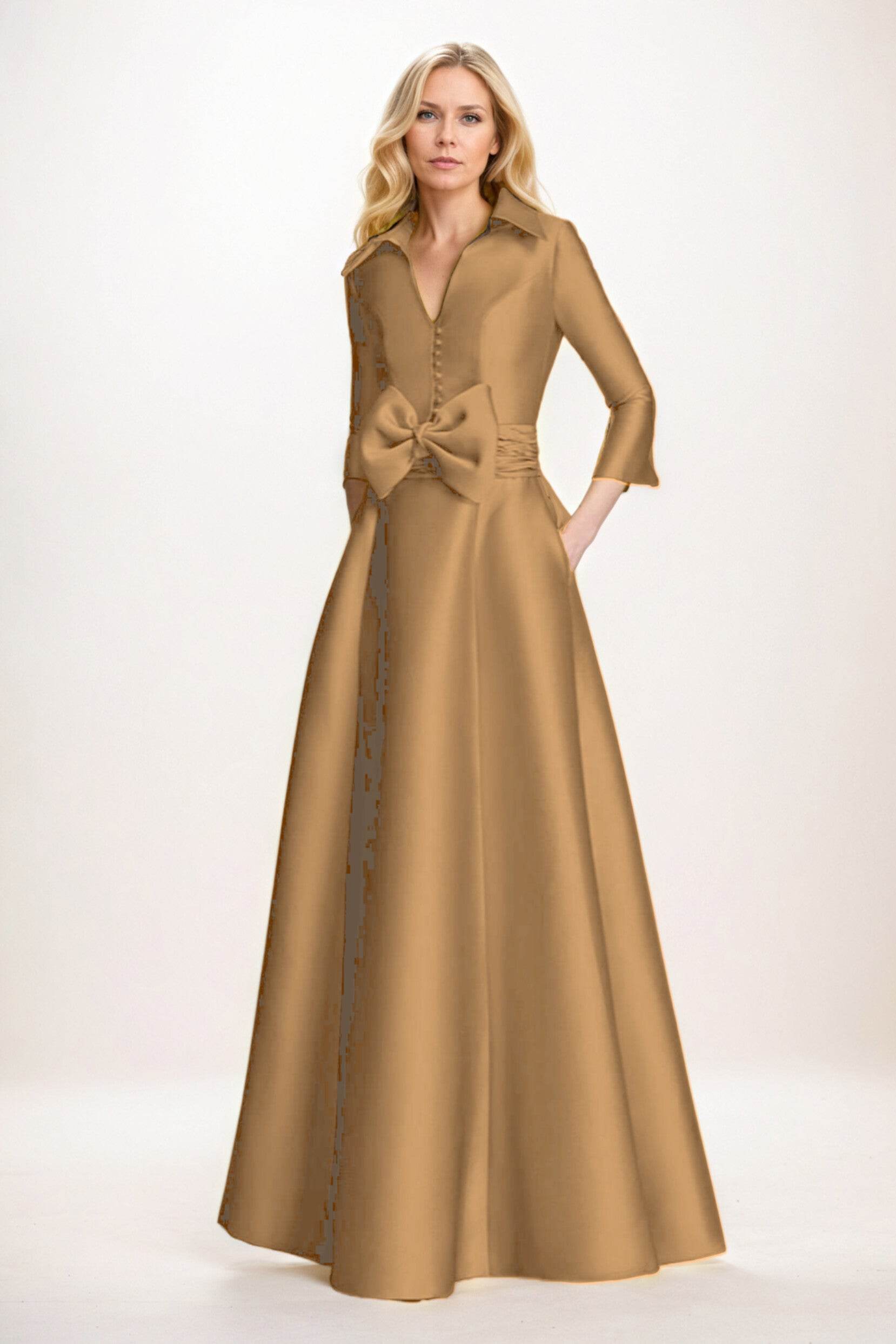 Elegant A Line Maxi Mikado Mother of the Bride Dress