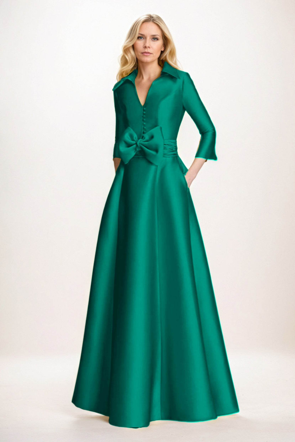 Elegant A Line Maxi Mikado Mother of the Bride Dress