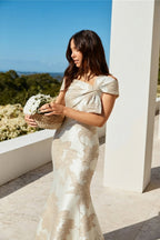 Elegant Trumpet Mermaid Floor Length Jacquard Mother of the Bride Dress Mother of the Bride Dress
