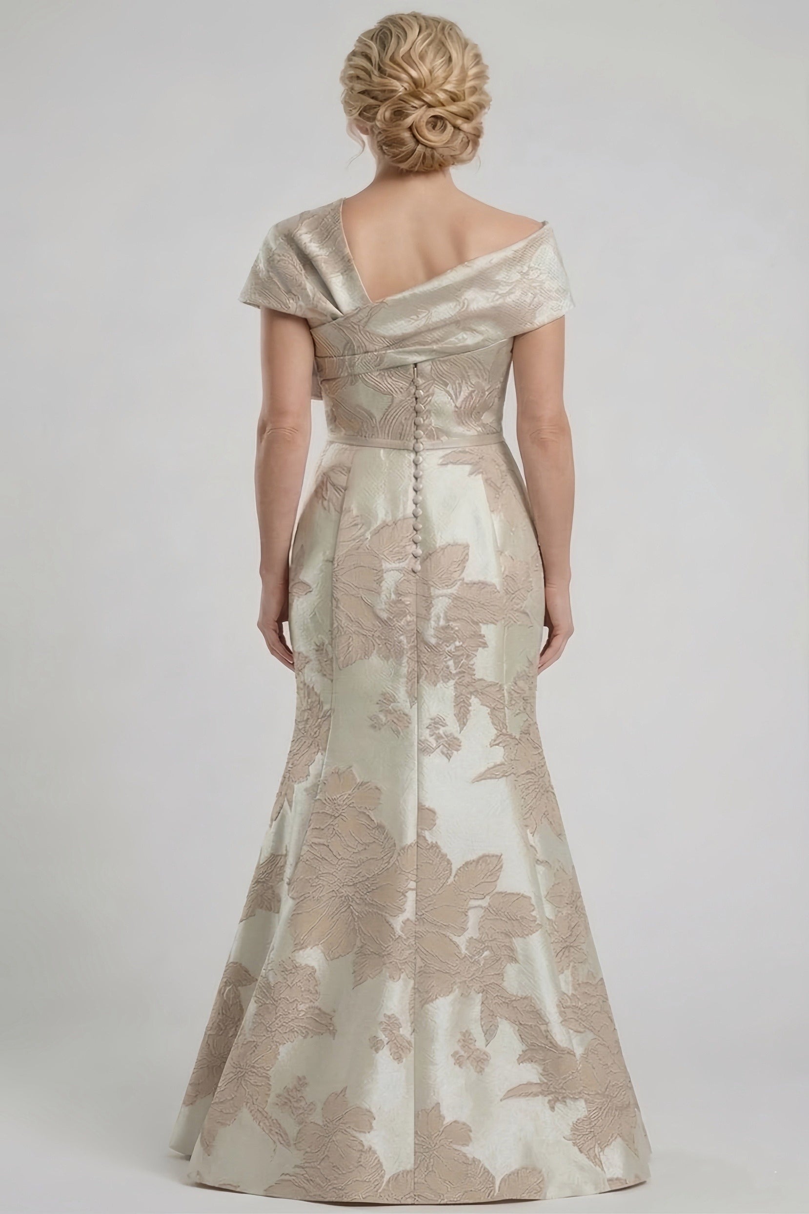 Elegant Trumpet Mermaid Floor Length Jacquard Mother of the Bride Dress Mother of the Bride Dress