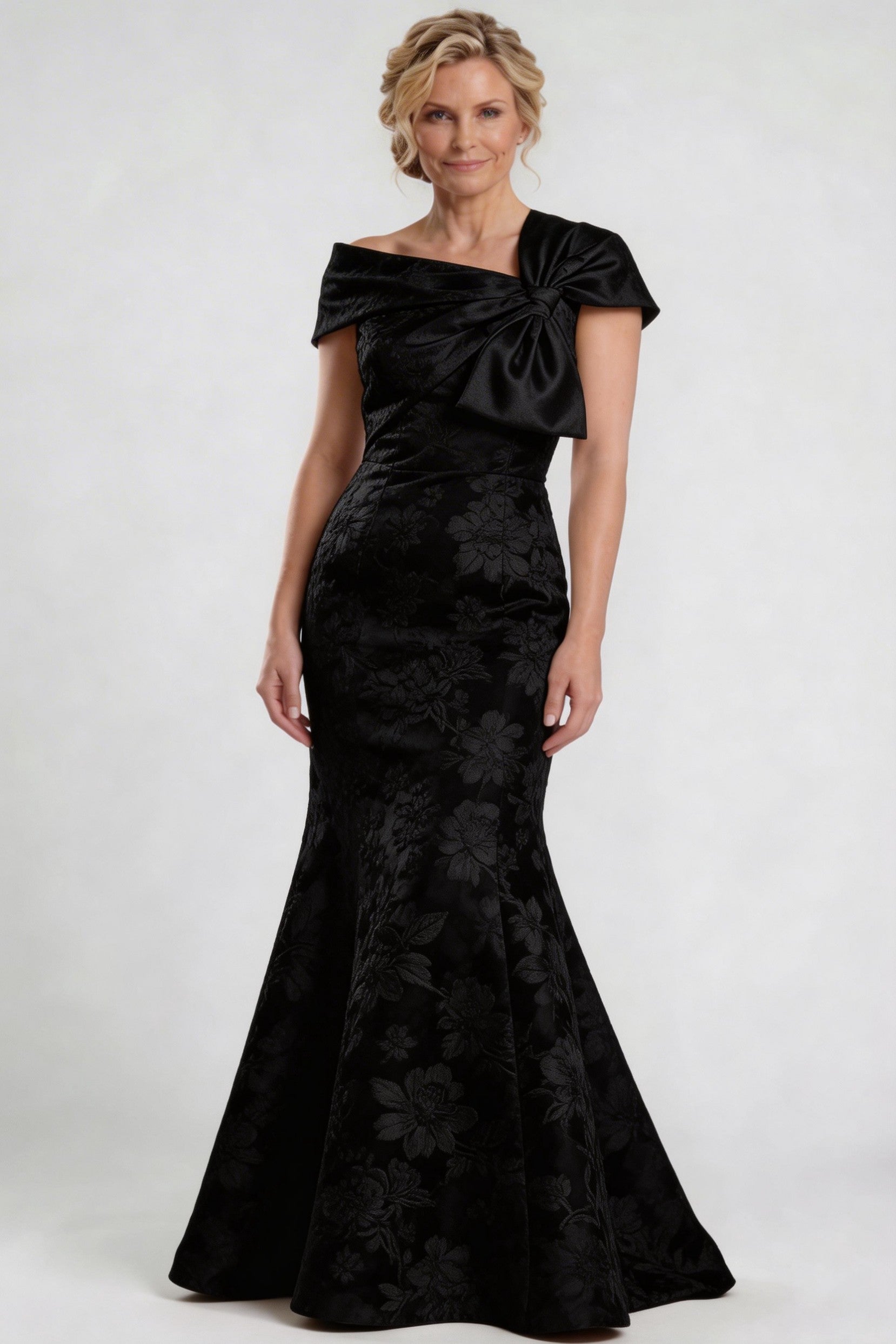 Elegant Trumpet Mermaid Floor Length Jacquard Mother of the Bride Dress Mother of the Bride Dress