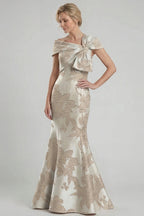 Elegant Trumpet Mermaid Floor Length Jacquard Mother of the Bride Dress Mother of the Bride Dress