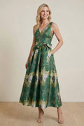 Elegant A Line Tea Length Jacquard Mother of the Bride Dress Mother of the Bride Dress