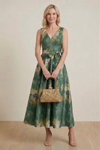 Elegant A Line Tea Length Jacquard Mother of the Bride Dress Mother of the Bride Dress