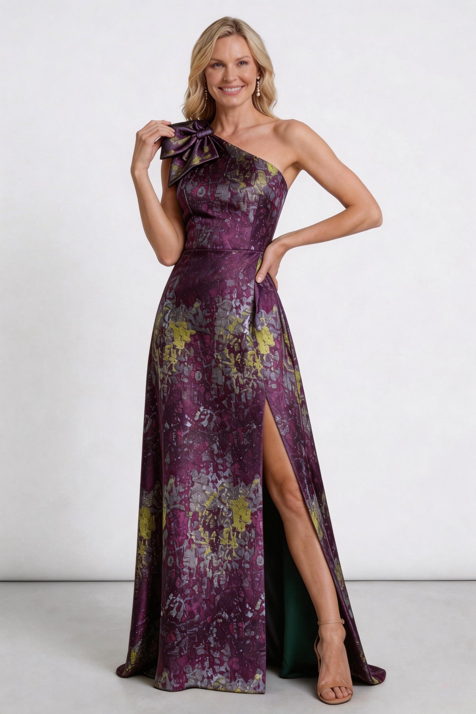 Elegant A Line Floor Length Jacquard Mother of the Bride Dress Mother of the Bride Dress