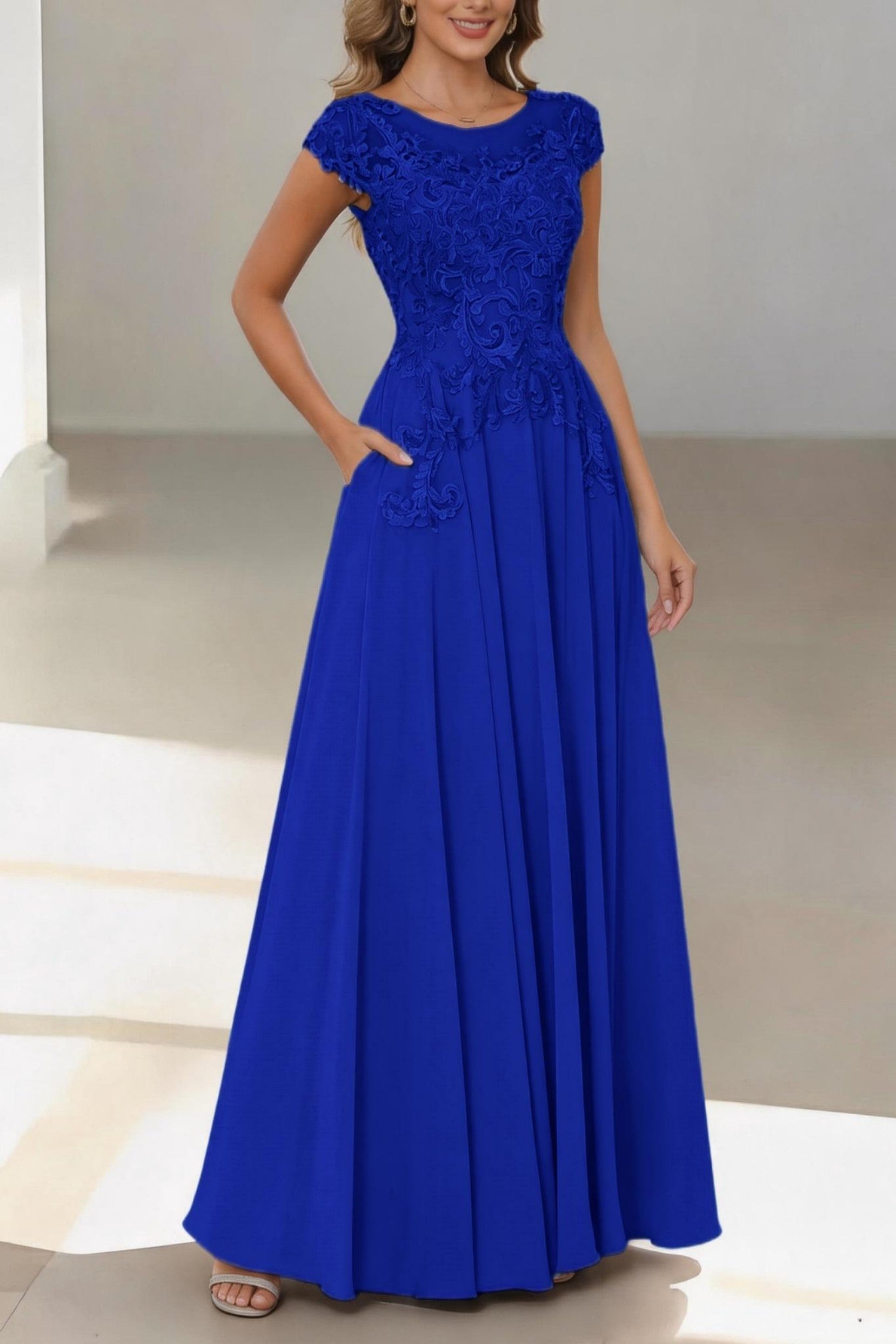 Elegant A Line Floor Length Chiffon Mother of the Bride Dress Mother of the Bride Dress