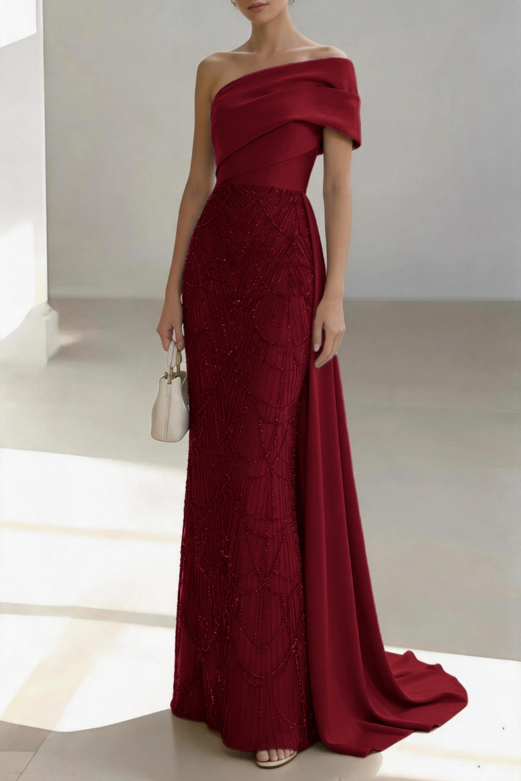Elegant Sheath Column Floor Length Satin Mother of the Bride Dress Mother of the Bride Dress