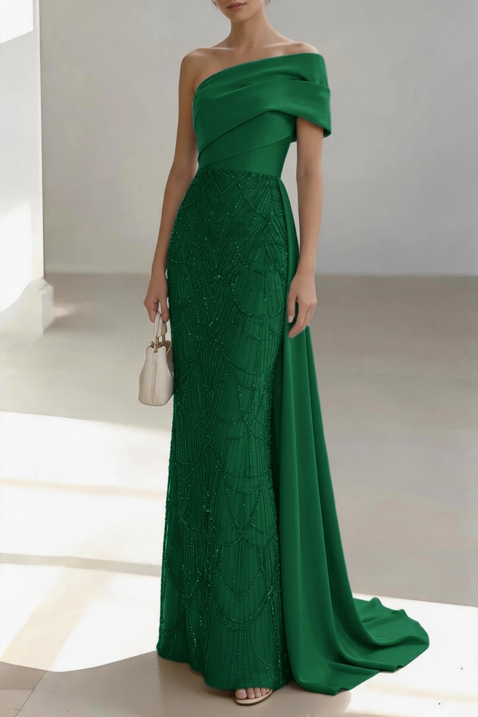 Elegant Sheath Column Floor Length Satin Mother of the Bride Dress Mother of the Bride Dress