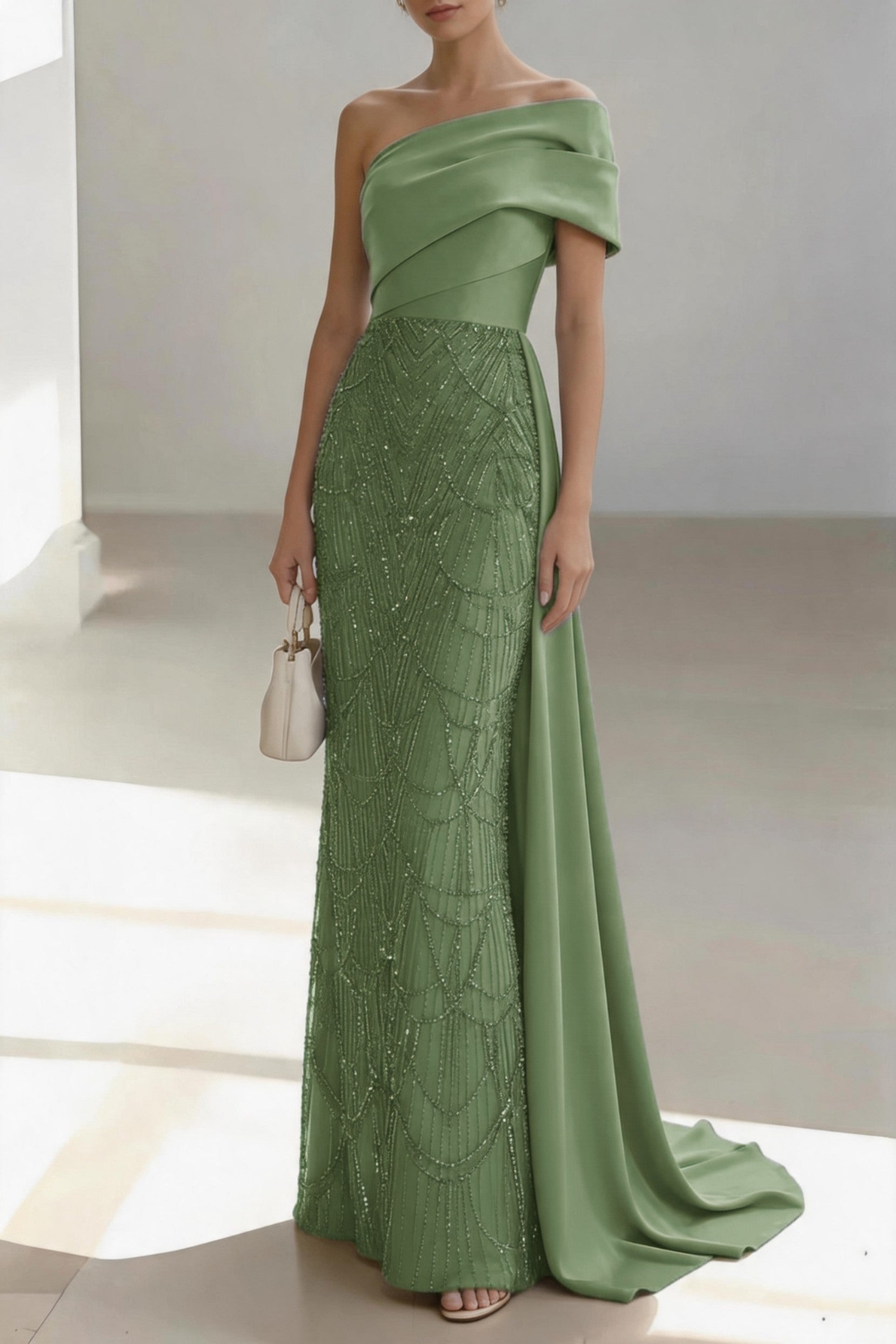 Elegant Sheath Column Floor Length Satin Mother of the Bride Dress Mother of the Bride Dress