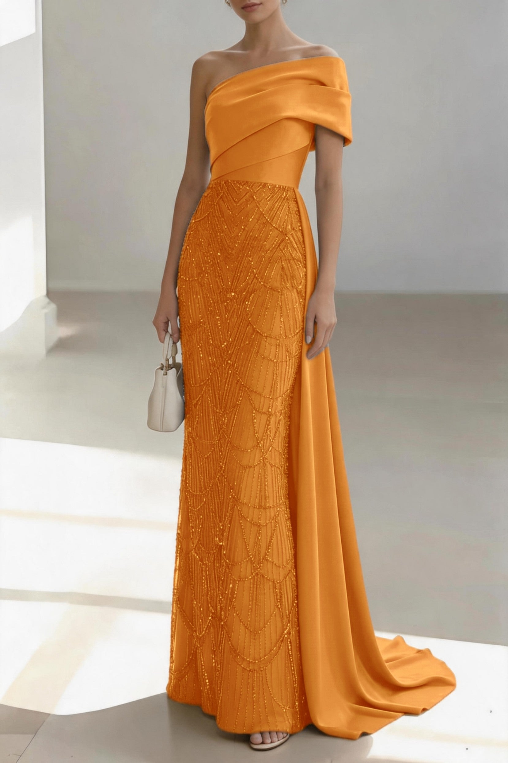 Elegant Sheath Column Floor Length Satin Mother of the Bride Dress Mother of the Bride Dress
