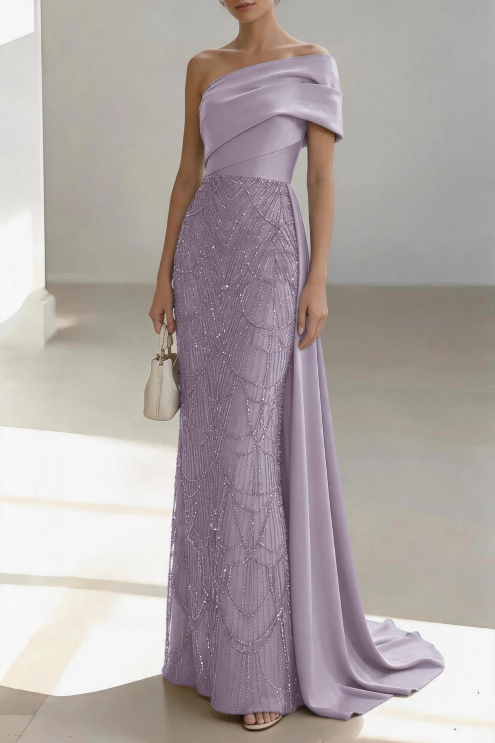 Elegant Sheath Column Floor Length Satin Mother of the Bride Dress Mother of the Bride Dress