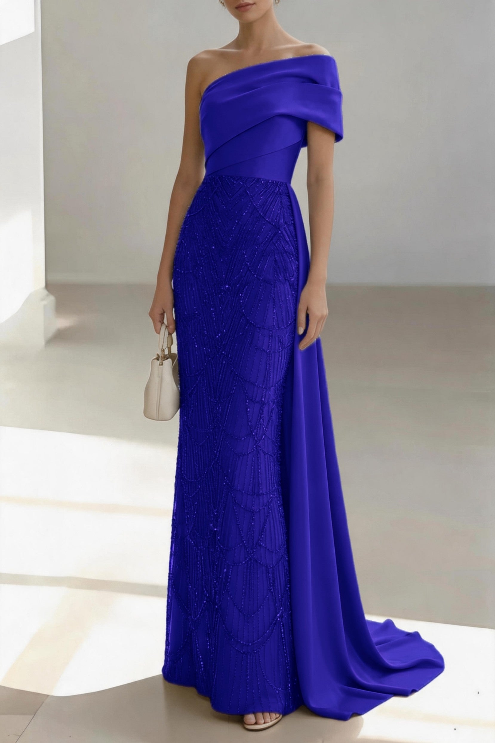 Elegant Sheath Column Floor Length Satin Mother of the Bride Dress Mother of the Bride Dress