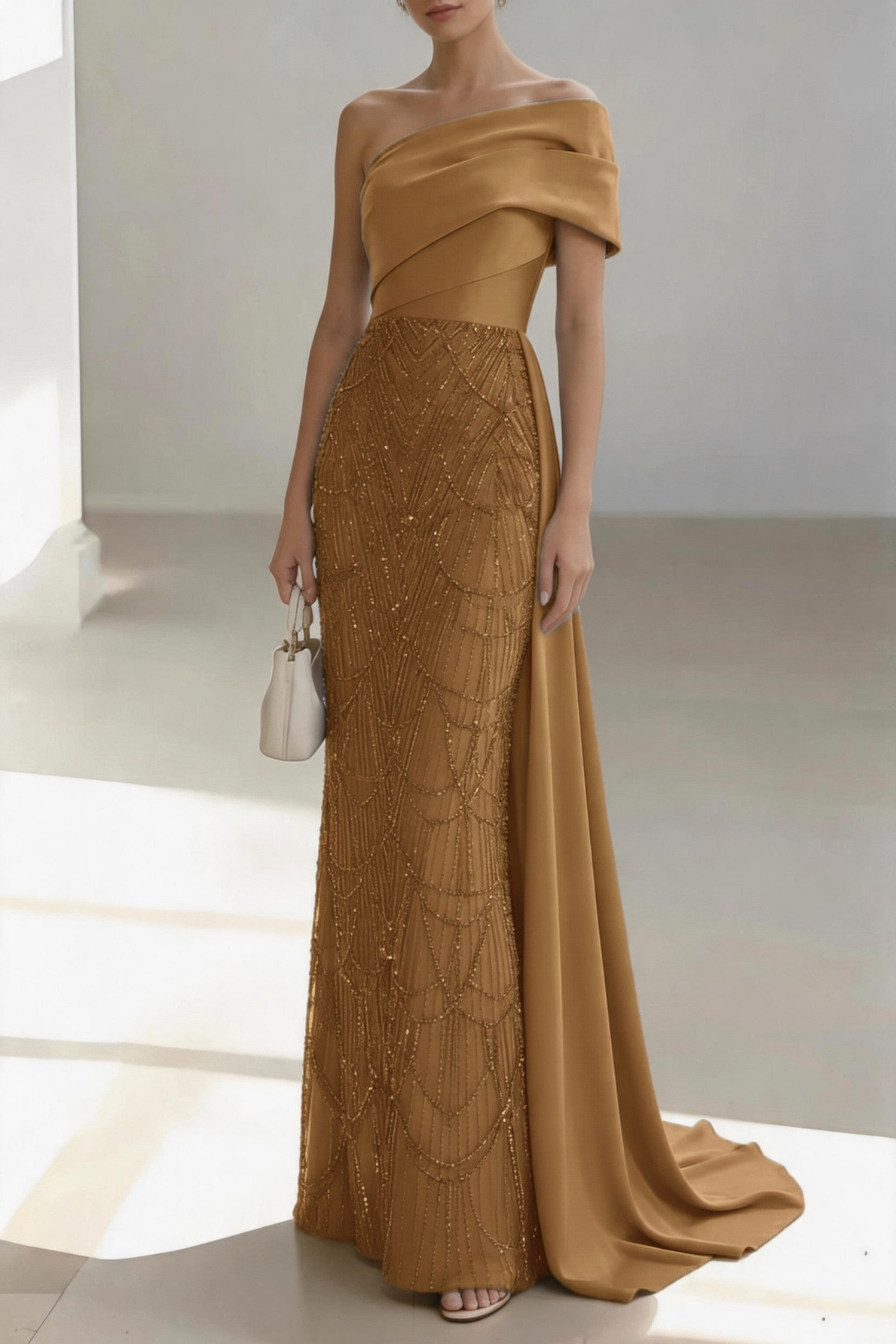 Elegant Sheath Column Floor Length Satin Mother of the Bride Dress Mother of the Bride Dress