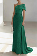 Elegant Sheath Column Floor Length Satin Mother of the Bride Dress Mother of the Bride Dress