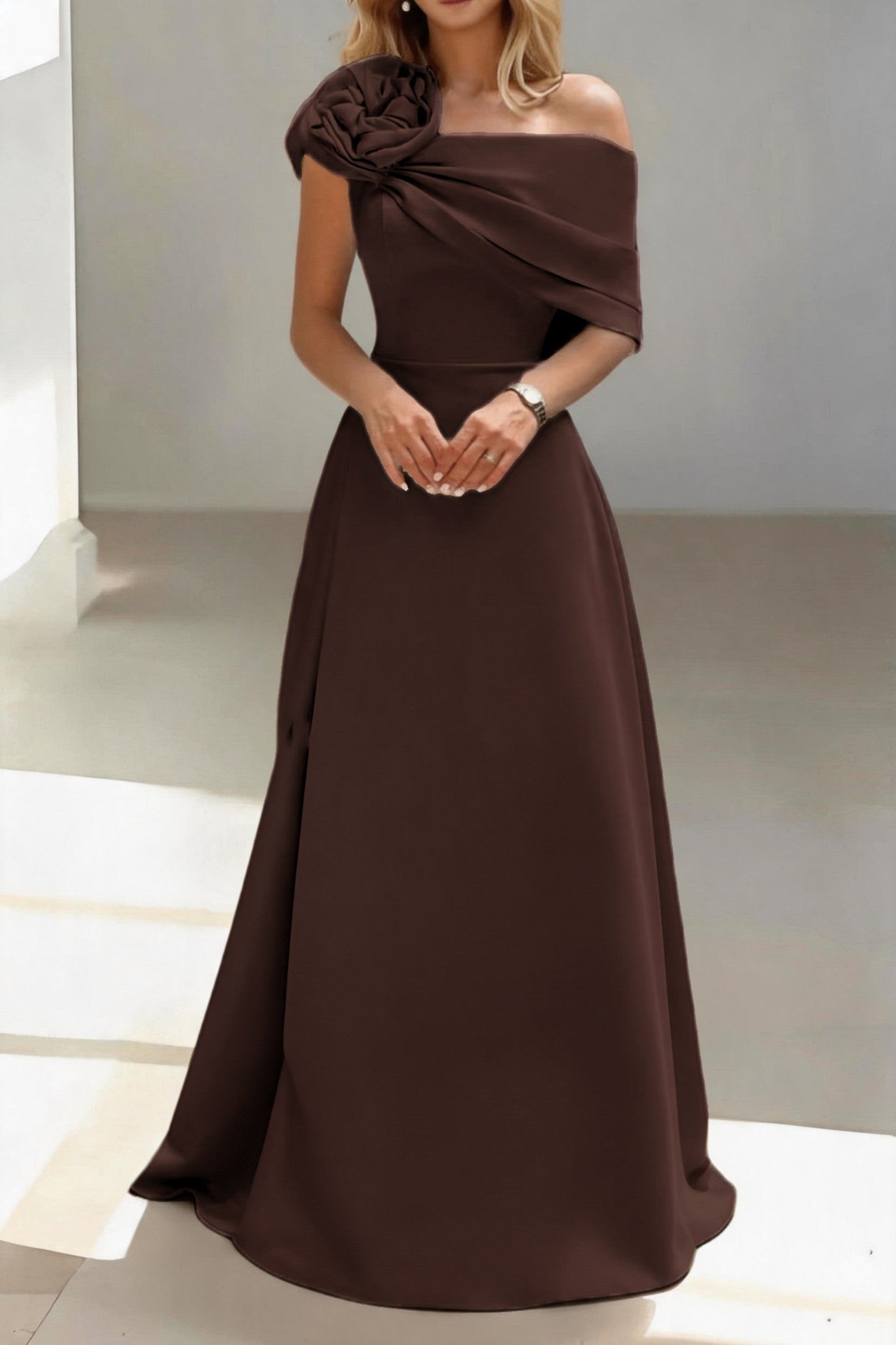 Elegant A Line Floor Length Satin Mother of the Bride Dress Mother of the Bride Dress