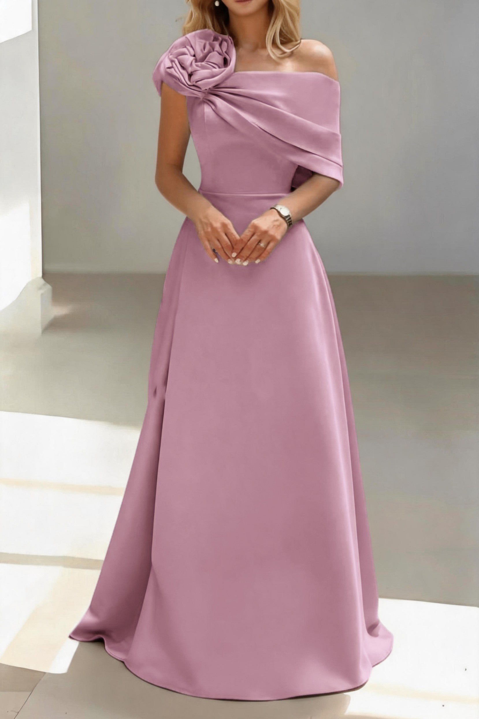 Elegant A Line Floor Length Satin Mother of the Bride Dress Mother of the Bride Dress