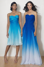 Elegant Sheath Column Knee Length Chiffon Ombre Dress COZF17007 Bridesmaid Dress