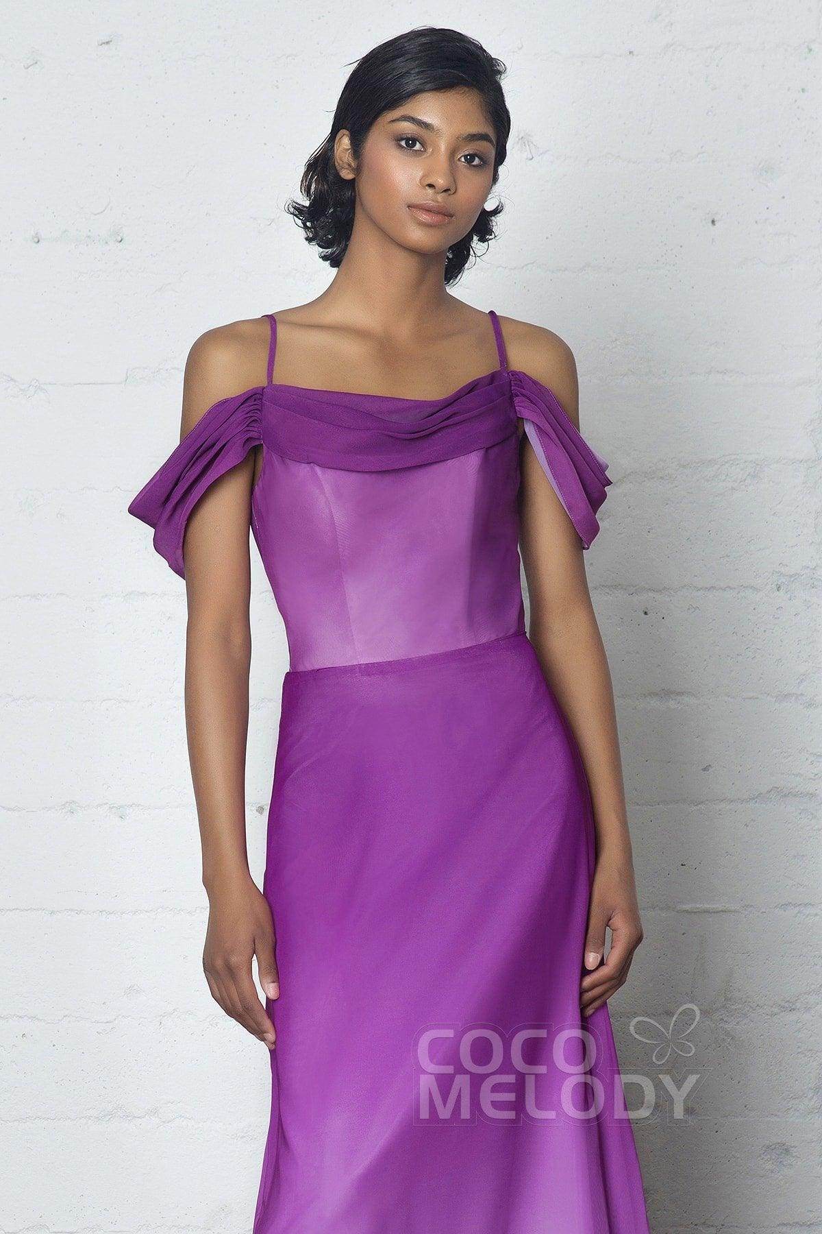Elegant Sheath Column Floor Length Chiffon Ombre Dress COZF17012 Bridesmaid Dress