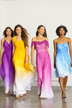 Elegant Sheath Column Floor Length Chiffon Ombre Dress COZF17012 Bridesmaid Dress