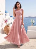 Tessa June Dusty Rose front view mother of the bride dress