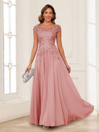 Tessa June Dusty Rose side view mother of the bride dress