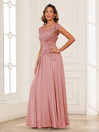 Tessa June Dusty Rose fabric detail mother of the bride dress