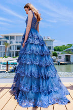 Elegant Ball Gown Sweep Brush Train Tulle Prom Dress for Prom