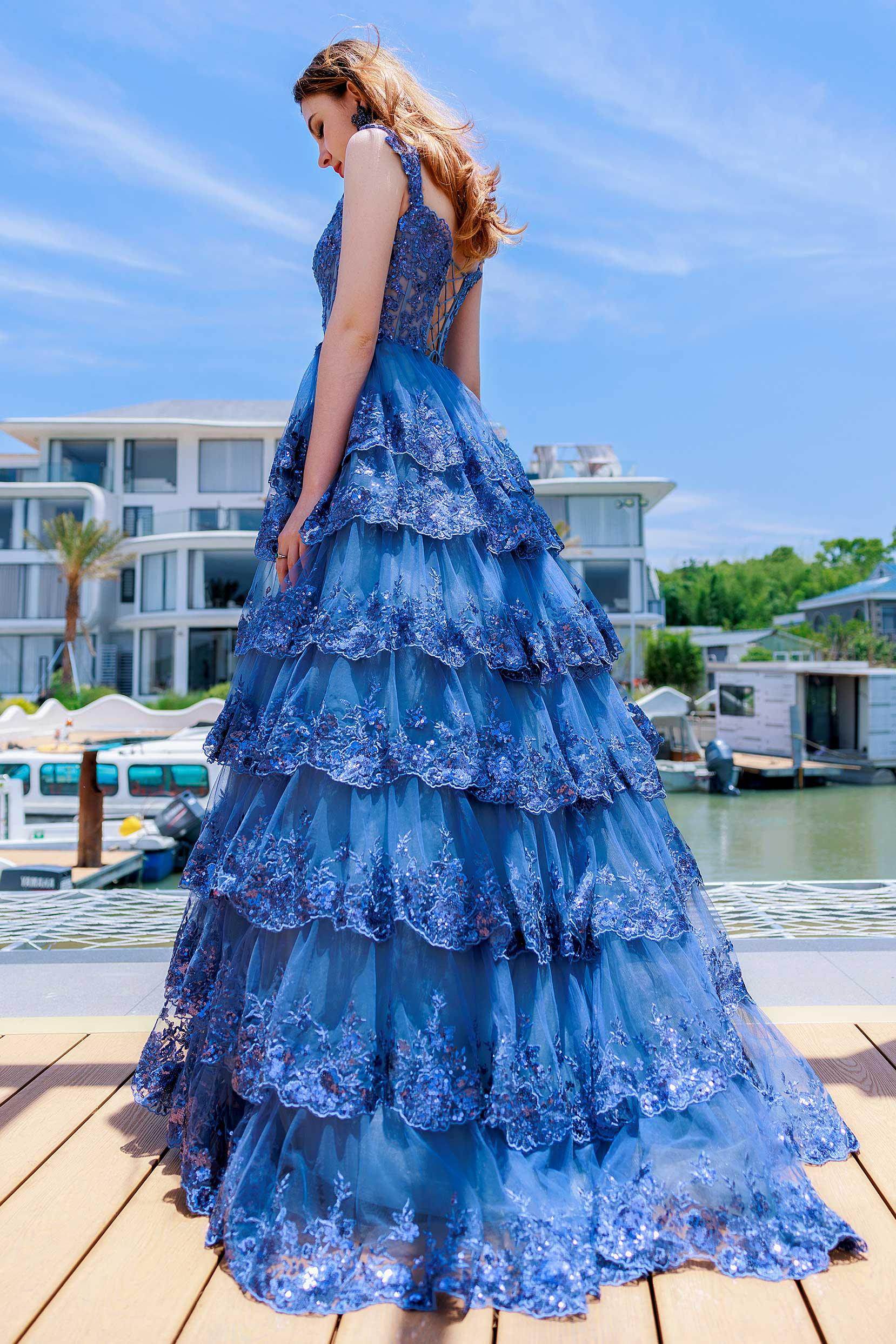 Elegant Ball Gown Sweep Brush Train Tulle Prom Dress for Prom