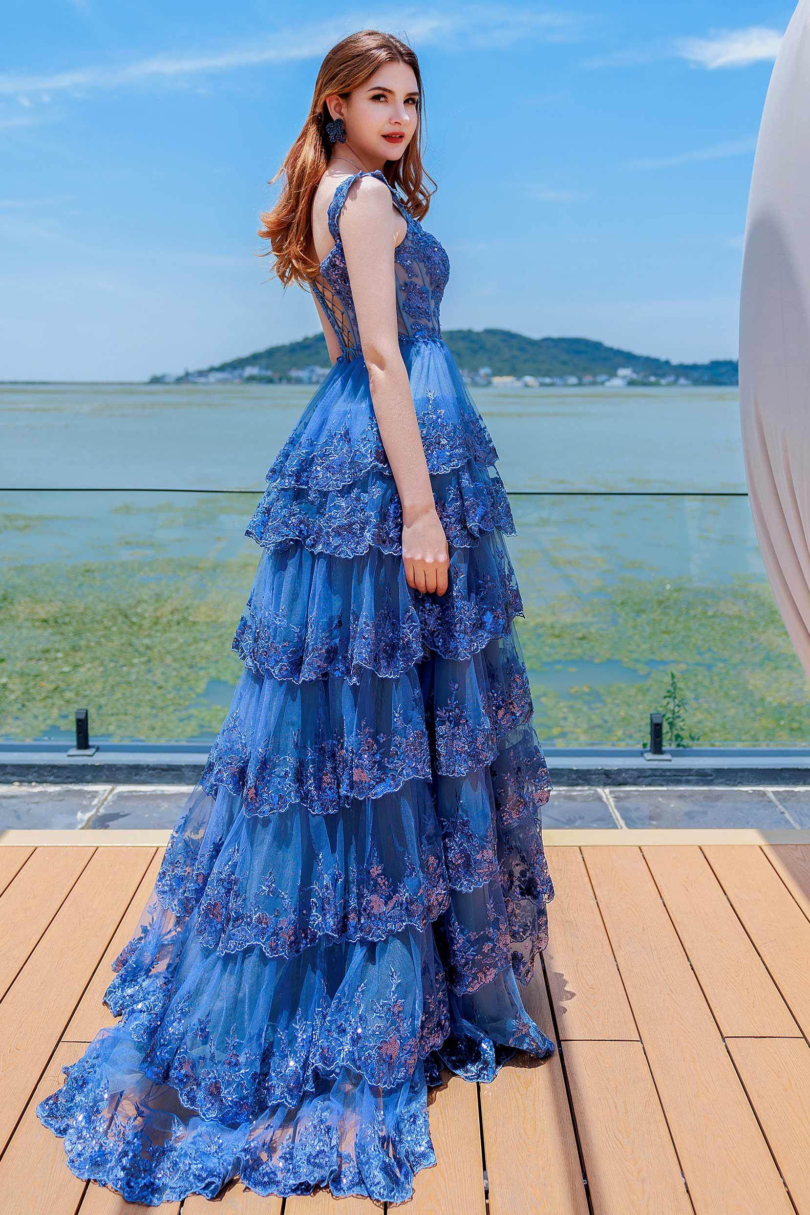 Elegant Ball Gown Sweep Brush Train Tulle Prom Dress for Prom