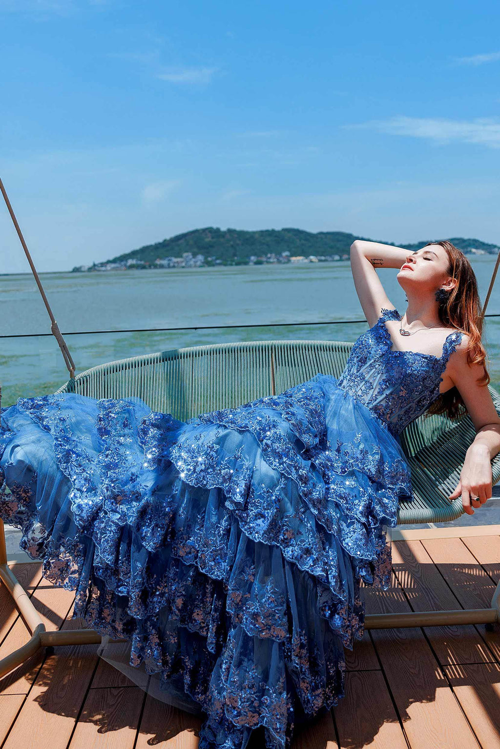 Elegant Ball Gown Sweep Brush Train Tulle Prom Dress for Prom