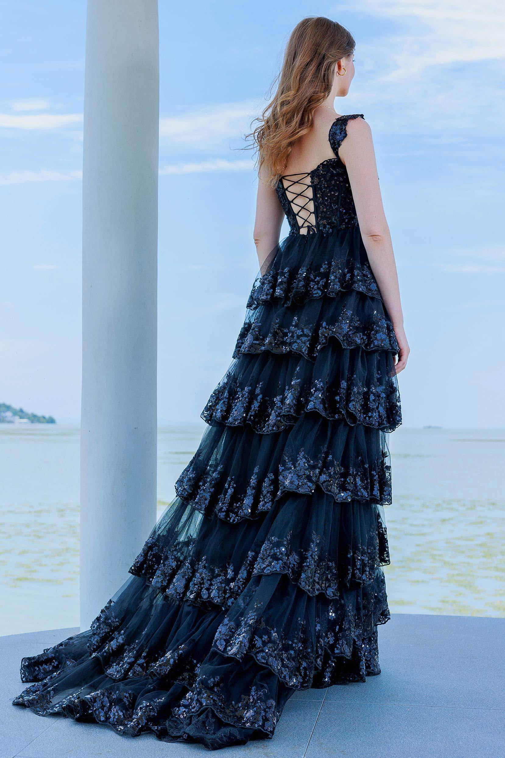 Elegant Ball Gown Sweep Brush Train Tulle Prom Dress for Prom
