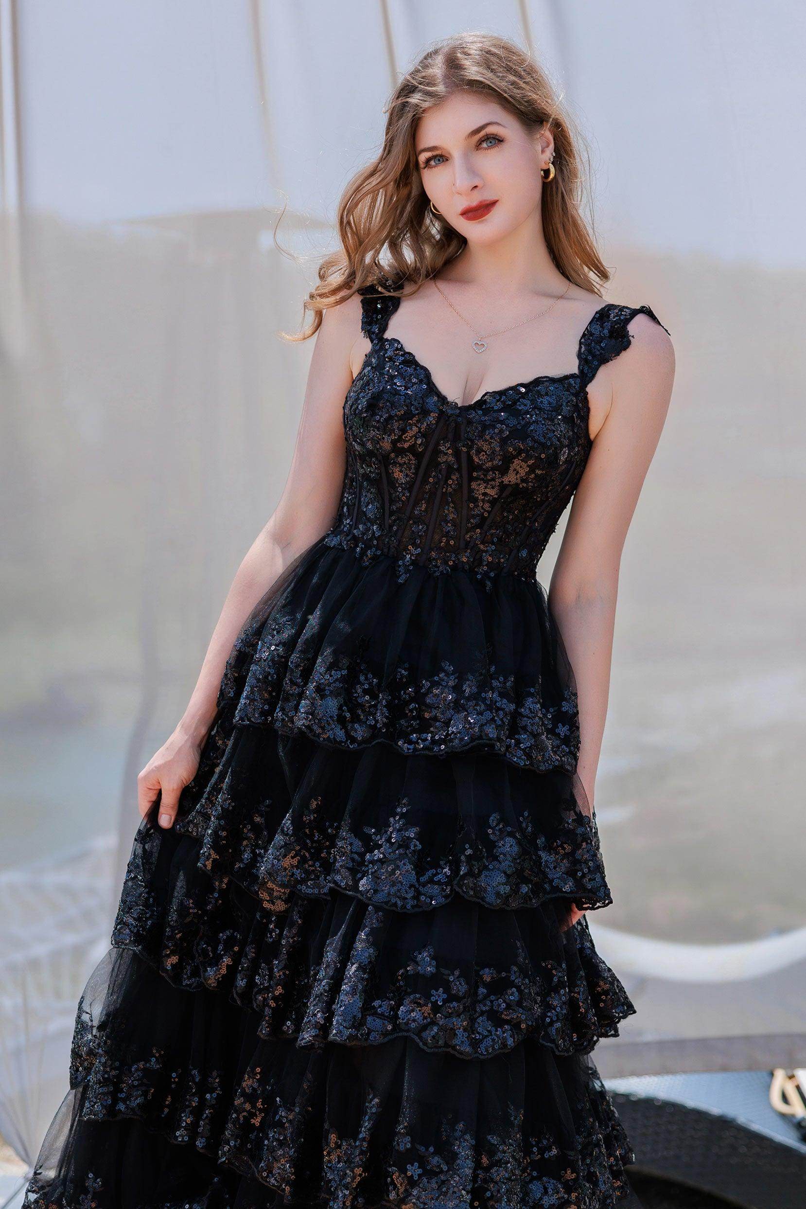 Elegant Ball Gown Sweep Brush Train Tulle Prom Dress for Prom