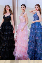 Elegant Ball Gown Sweep Brush Train Tulle Prom Dress for Prom